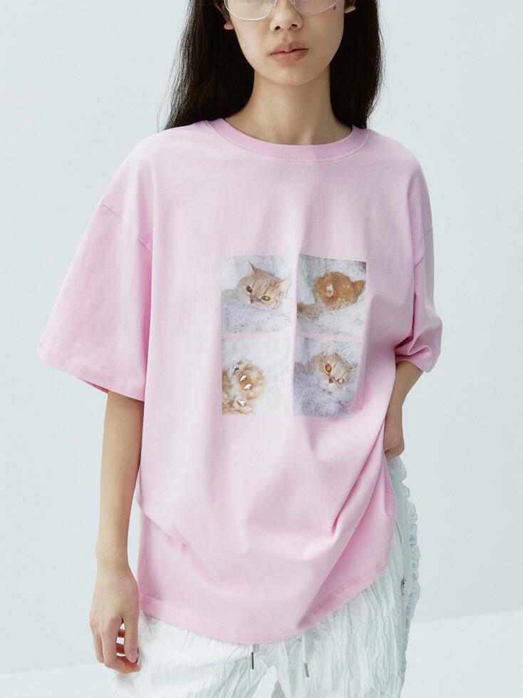 G_LOVE CAT T-SHIRT_L / PINK [2nd Restock]