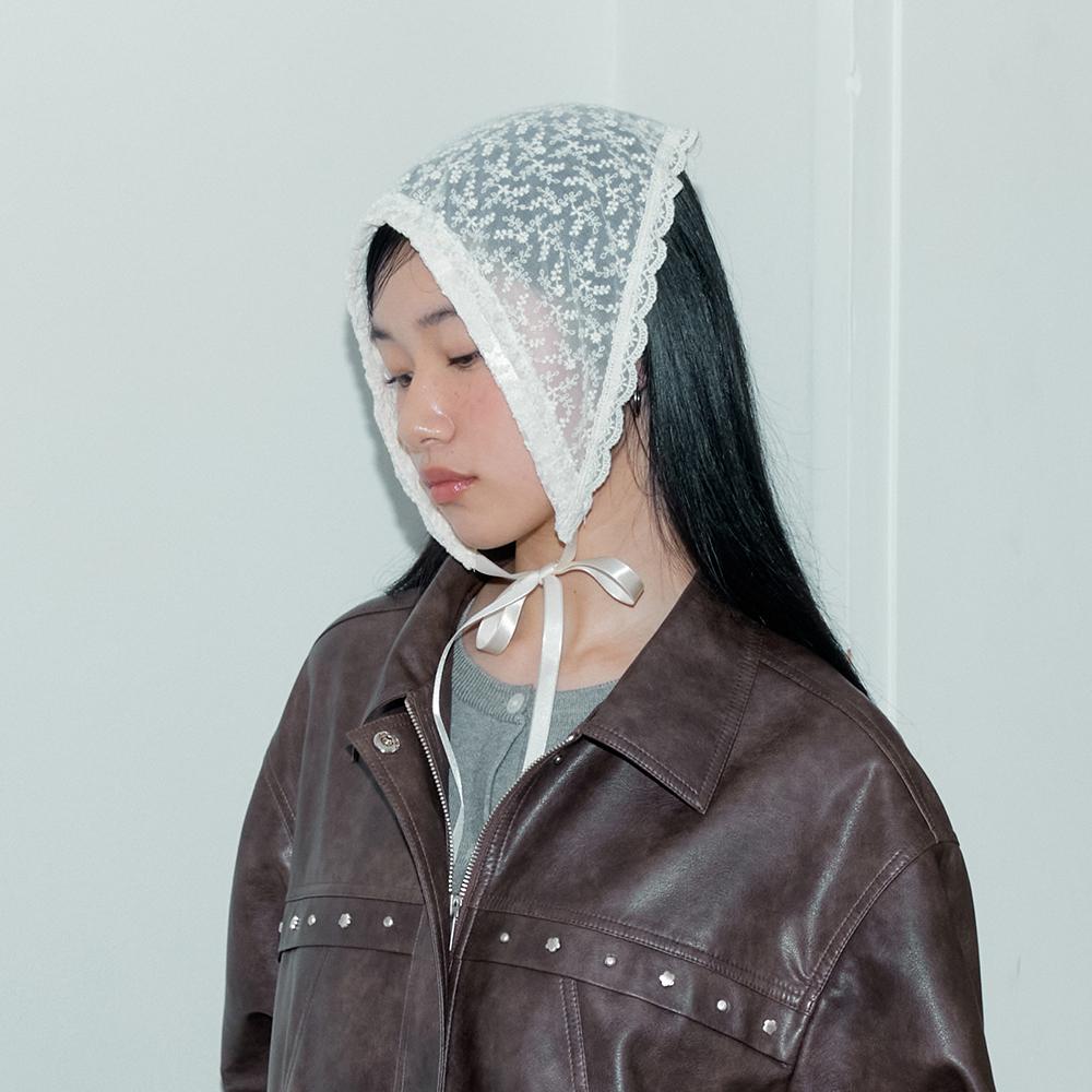 PENDANT LACE BONNET (CREAM)