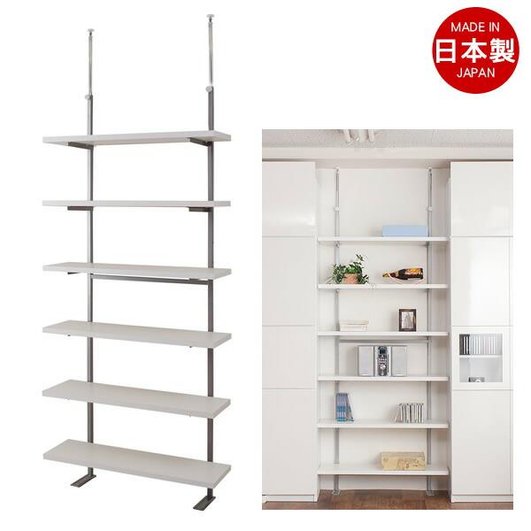 【楽天市場】壁面突っ張り収納ラック　幅90cm　6段タイプ　ホワイト色【NSA-NJ-0245】：エコノミーオフィス-オフィス家具