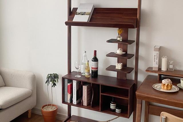 우드 캐비닛 선반장 진열장 (오픈형)