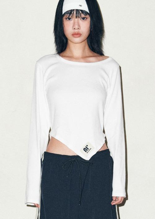 T13.00 Unbalanced Long-sleeved T-shirt _ White