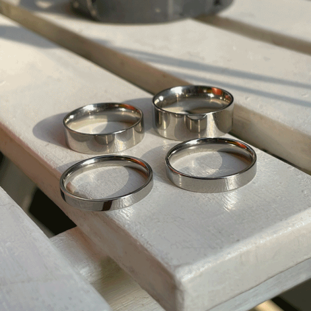 어뮤즈링 [어뮤즈링] 기본 실버 유광 민자 반지 남자 여자 3mm 4mm 6mm 8mm 평반지