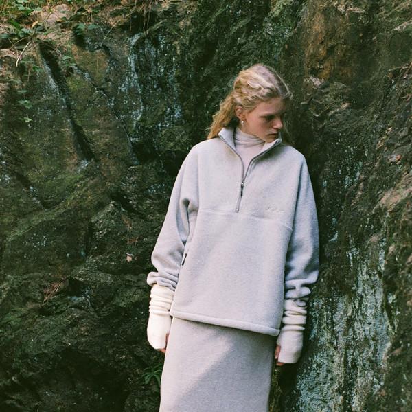 Lounge fleece skirt (melange gray / dark gray / dark navy)