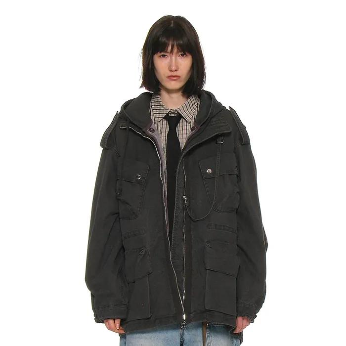 2 IN 1 WASHED M65 FIELD JACKET_CHARCOAL
