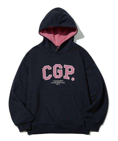 CGP 아치 로고 배색 스냅 후디_네이비