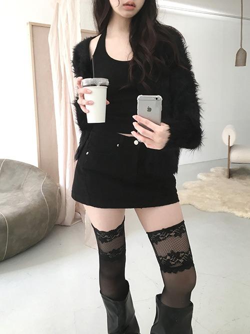 black washed skirt pants