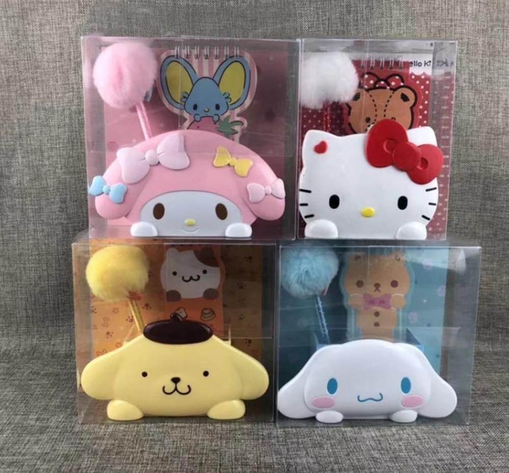 키티 시나모롤 마이멜로디 폼폼푸린 연필꽂이 펜꽂이 메모지 볼펜 세트