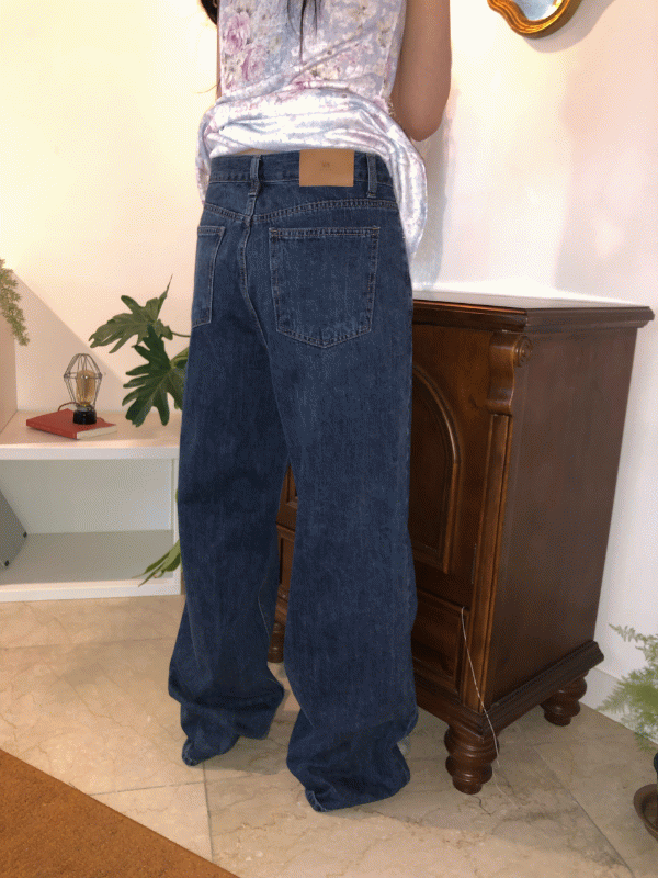 딥 워싱 와이드 데님