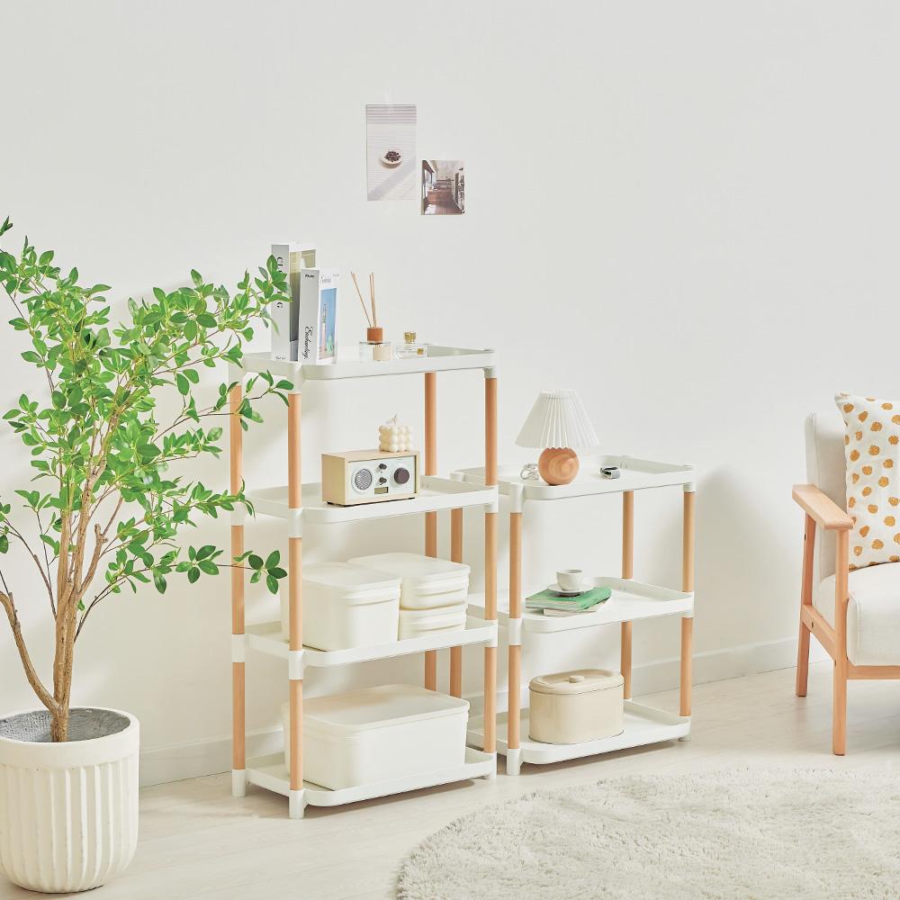 씨밀렉스 다용도 이동식 조립식 선반 진열장 3단/4단+팬트리정리함