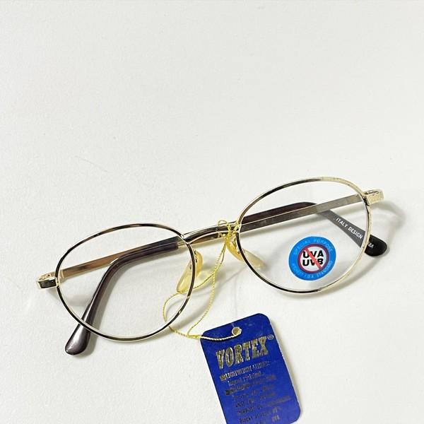 90s Vortex Golden Big Round Frame Glasses