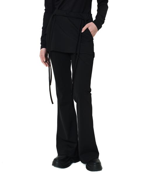 Women rope bootcut pants [black]