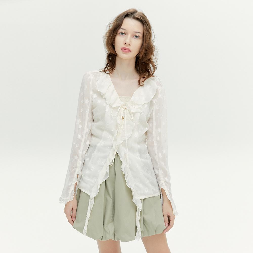 STAR RUFFLE BLOUSE (CREAM)