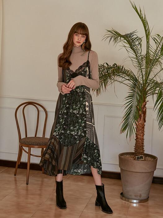 Slip Multi Pattern Dress, Green