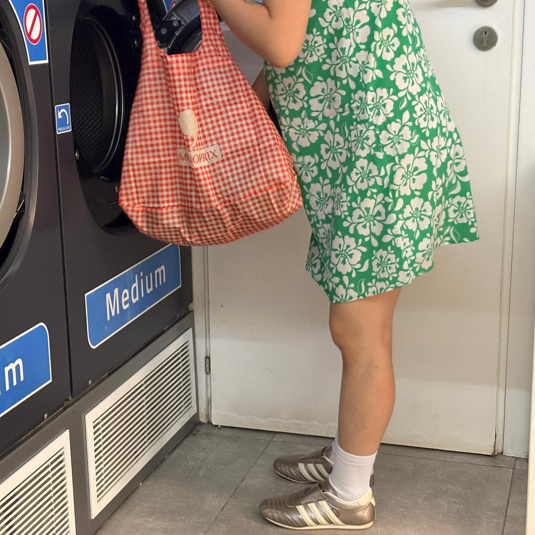 모노프리(MONOPRIX) 장바구니_빨강 비쉬 vichy rouge