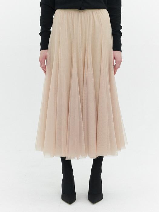 Chloe chiffon long skirt (Apricot)