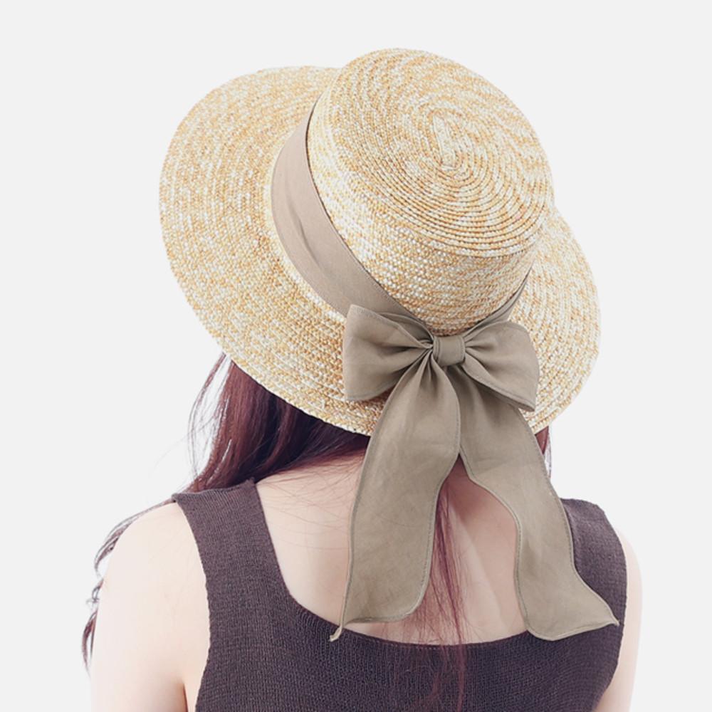 여성 리본 밀짚모자 여름페도라 파나마햇 바캉스 비치 휴양지모자