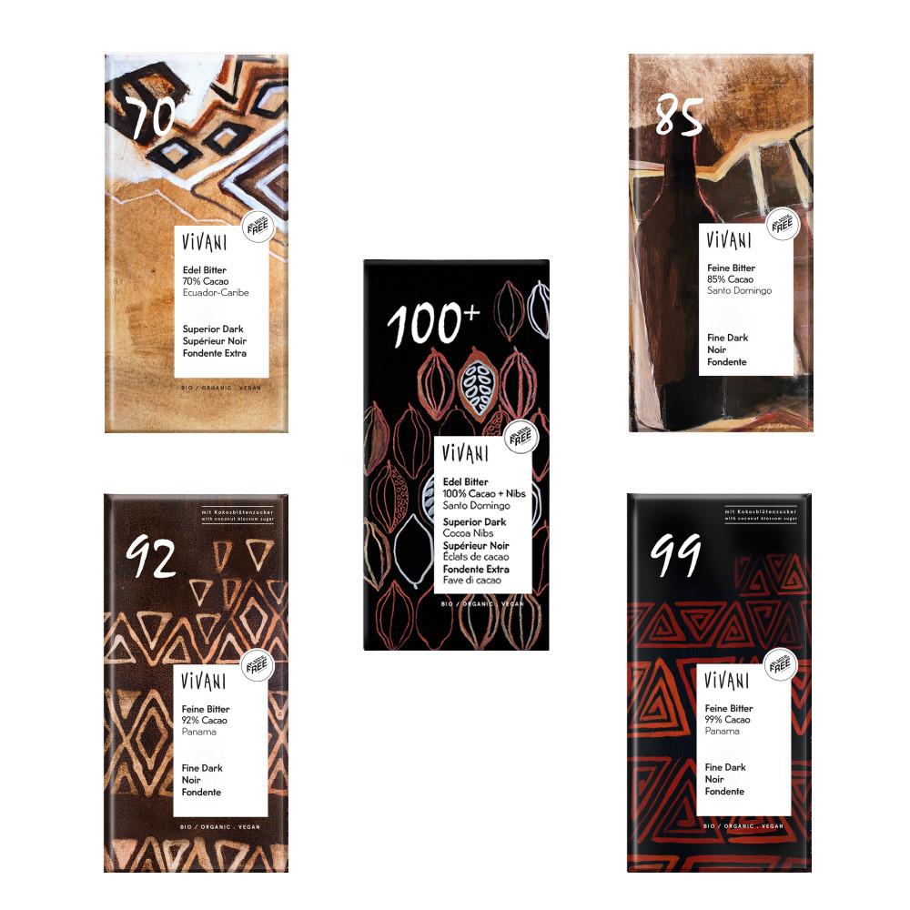 70% 85% 92% 99% 100% 비바니 유기농 다크 초콜릿