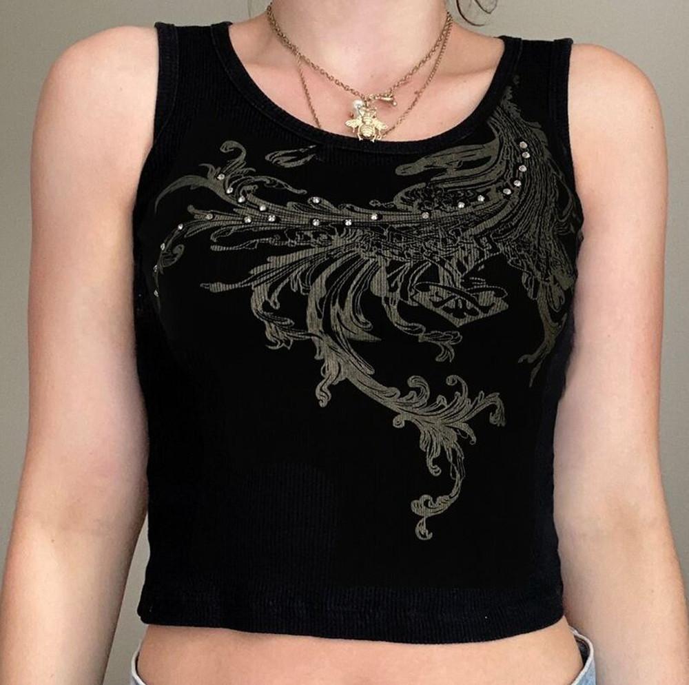 vine y2k crop sleeveless |바인 슬리브리스
