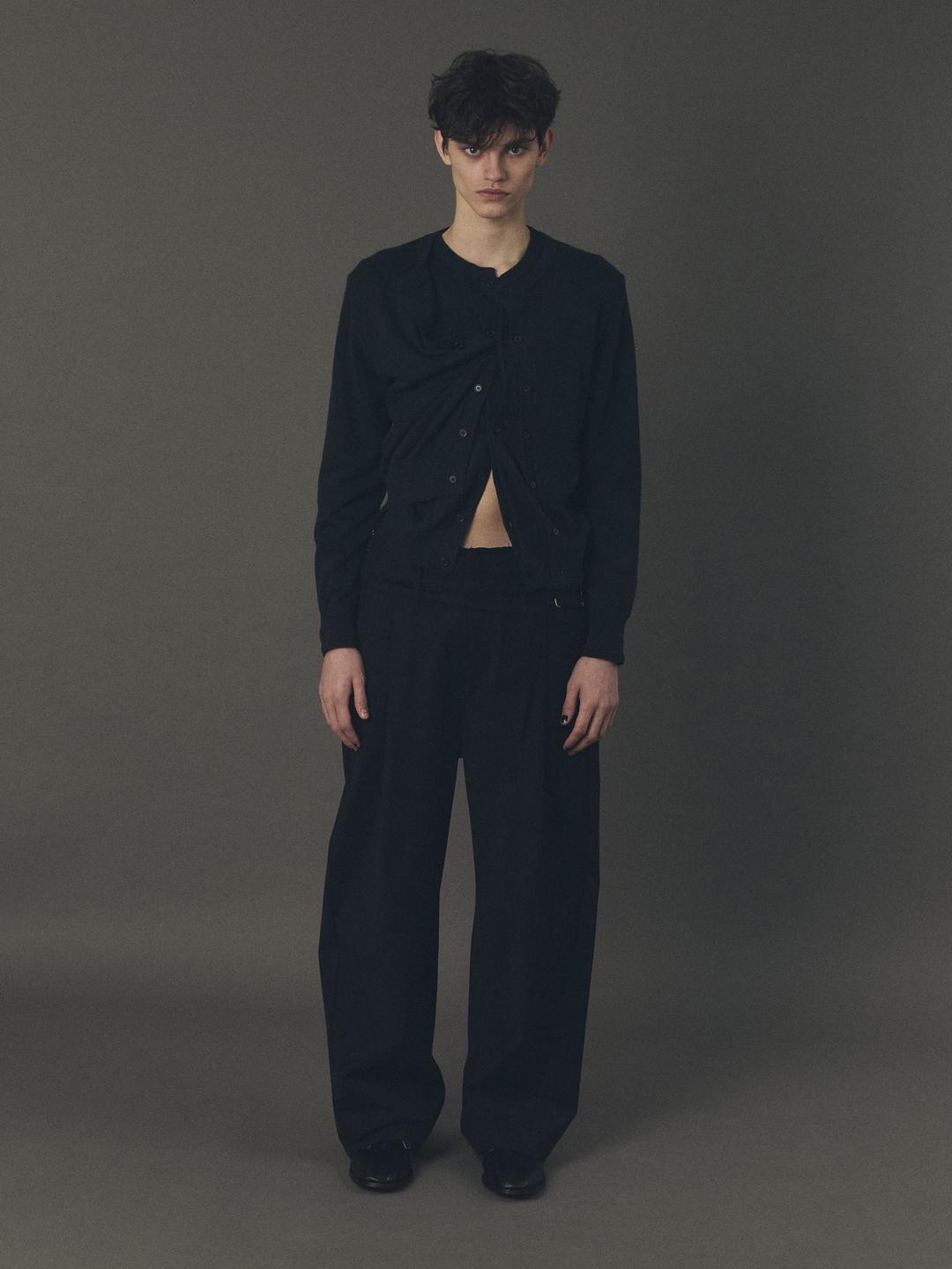 Belted Cut Off Trousers_Black