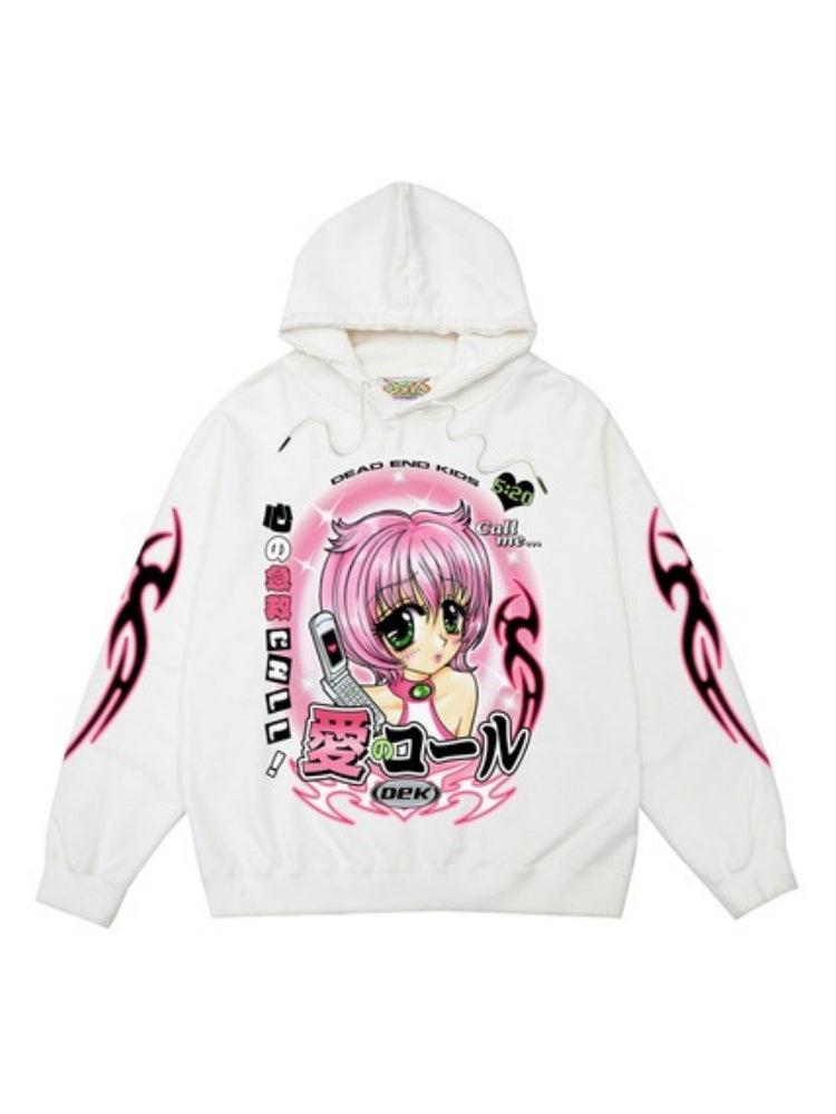 Y2K Subculture 2D Hot Girl Loose Hoodie【s0000003891】