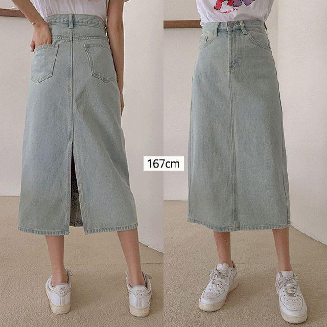 라이트앤미디움2 백슬릿데님스커트