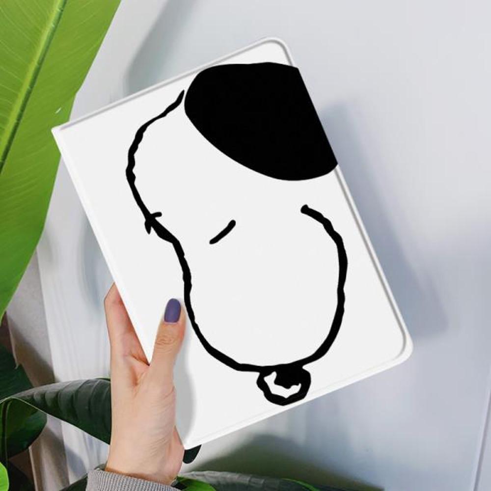 아이패드 스누피 얼굴 일러스트 북스타일 아이패드케이스