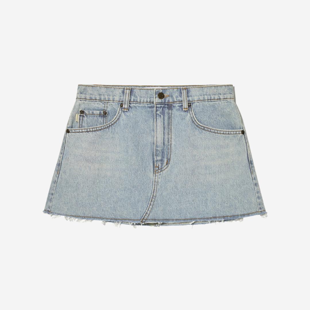 (W) Glowny 91 Mid-Rise Denim Skirt Light Blue