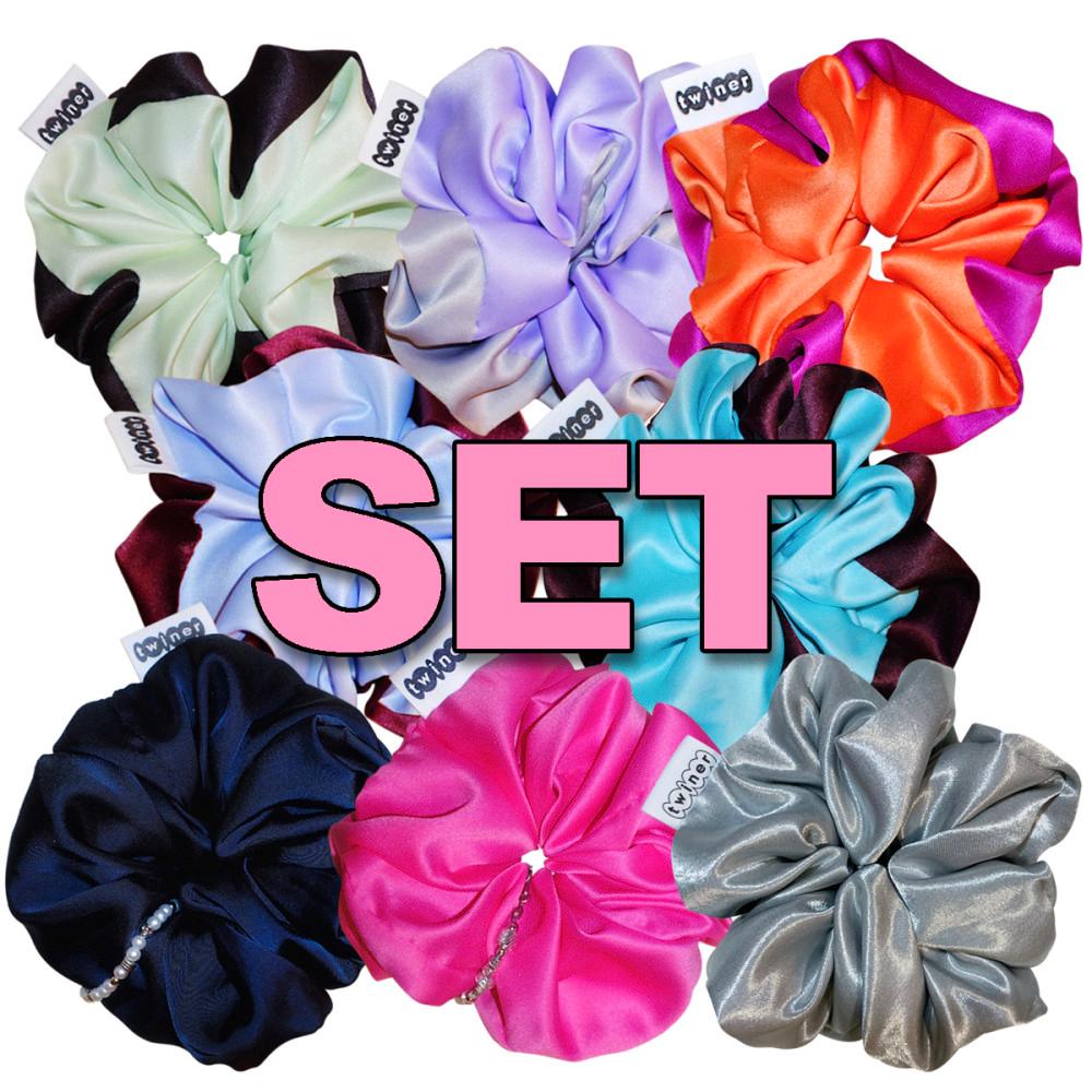 Scrunchie 3Set (반반 스크런치 2개 + 스크런치 1개)