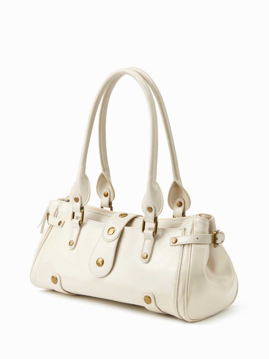 STUDDED BUCKLE SHOULDER BAG