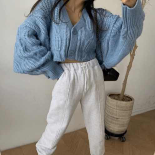 가오리 오버핏 니트 가디건