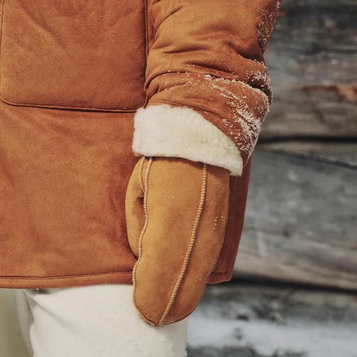 TALVI SHEARLING GLOVES_CAMEL