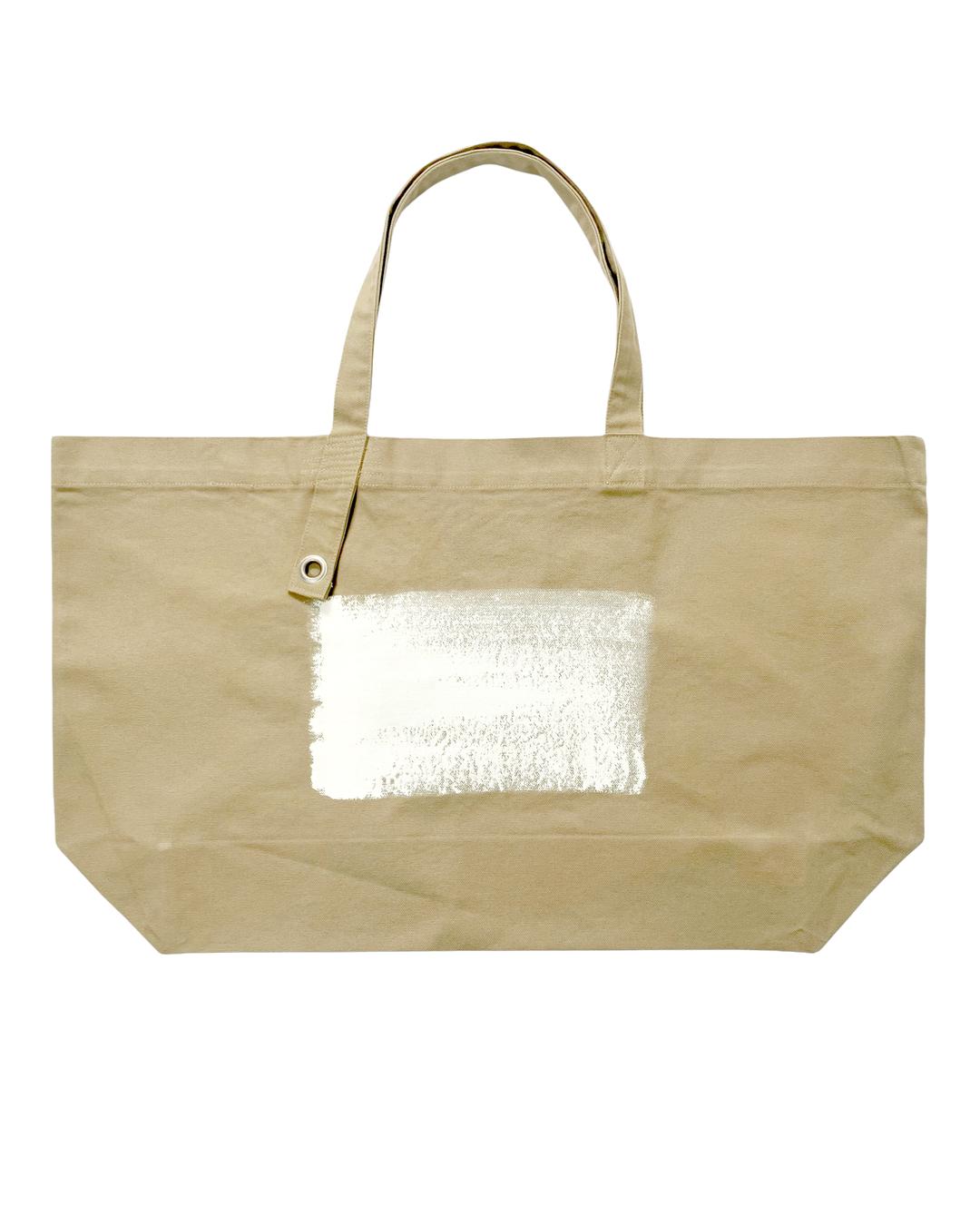 PAINTED CANVAS TOTE BAG BEIGE