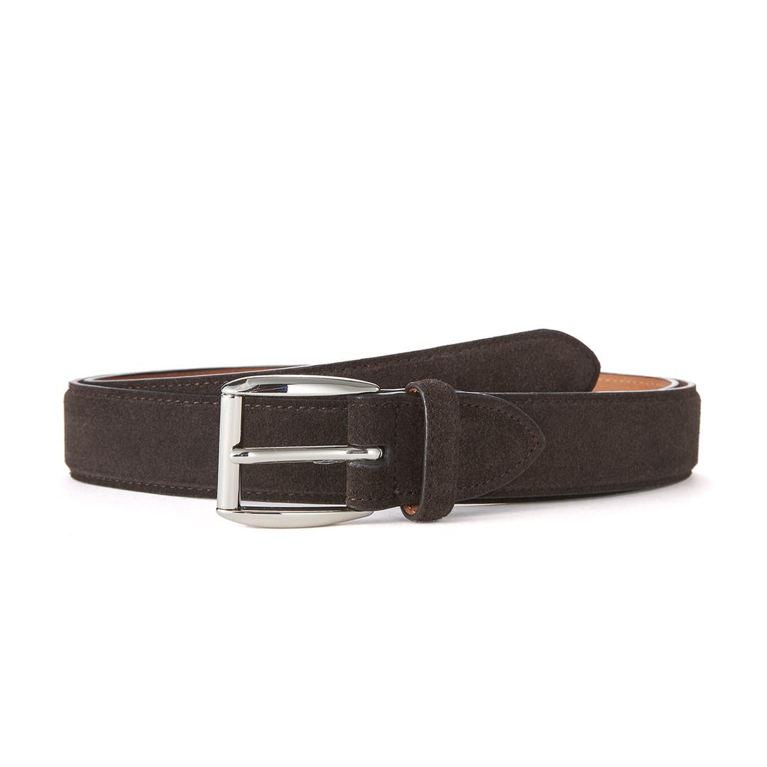 Dk brown Suede Belt  (Silver Belt)
