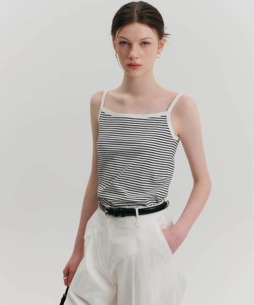 알리사 스트라이프 슬리브리스 탑 / ALYSSA STRIPE SLEEVELESS TOP_2colors