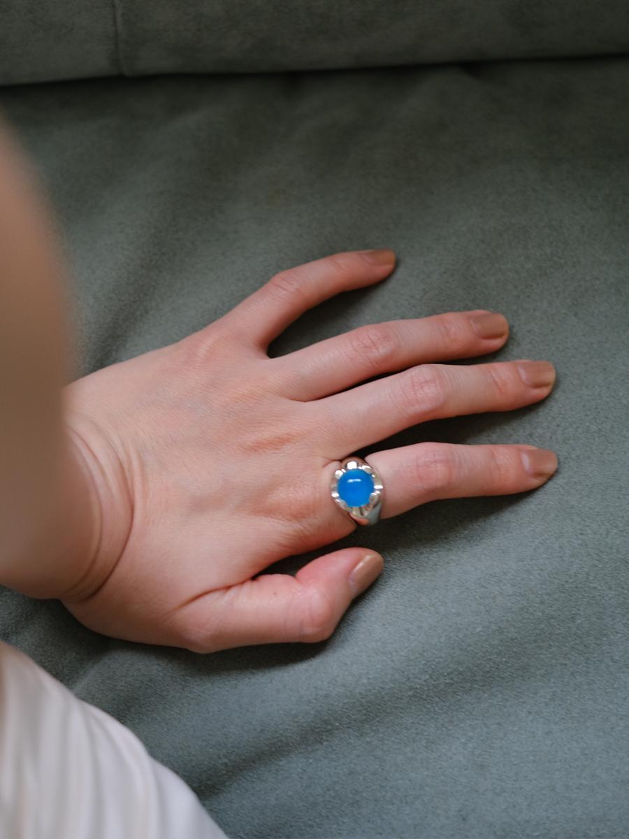 Bold claw ring(blue agate)