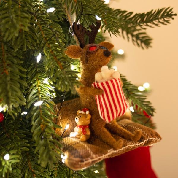 (11월특가) 아티파티 영화보는 루돌프 양모 울 인형 오너먼트 크리스마스 장식 데코 소품 (-12/25)