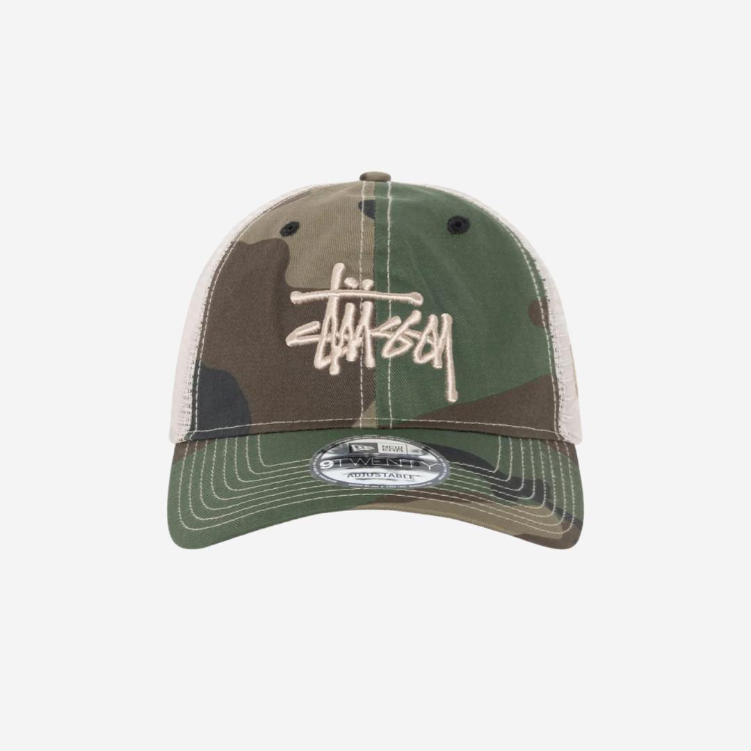 Stussy New Era 9twenty Basic Trucker Woodland Camo