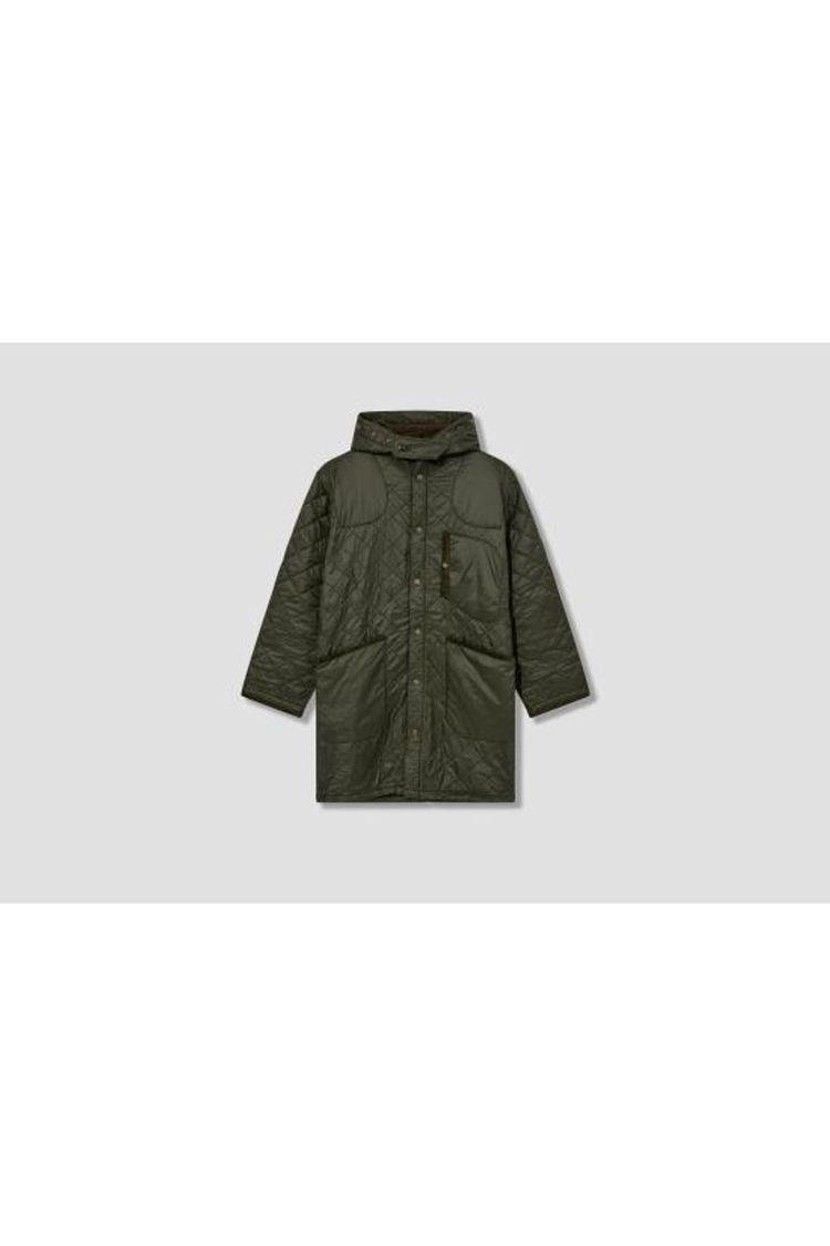 23FW 바버 자켓 HERITAGE     오버나잇 폴라 퀼팅 파카 재킷 MQU1739 올리브