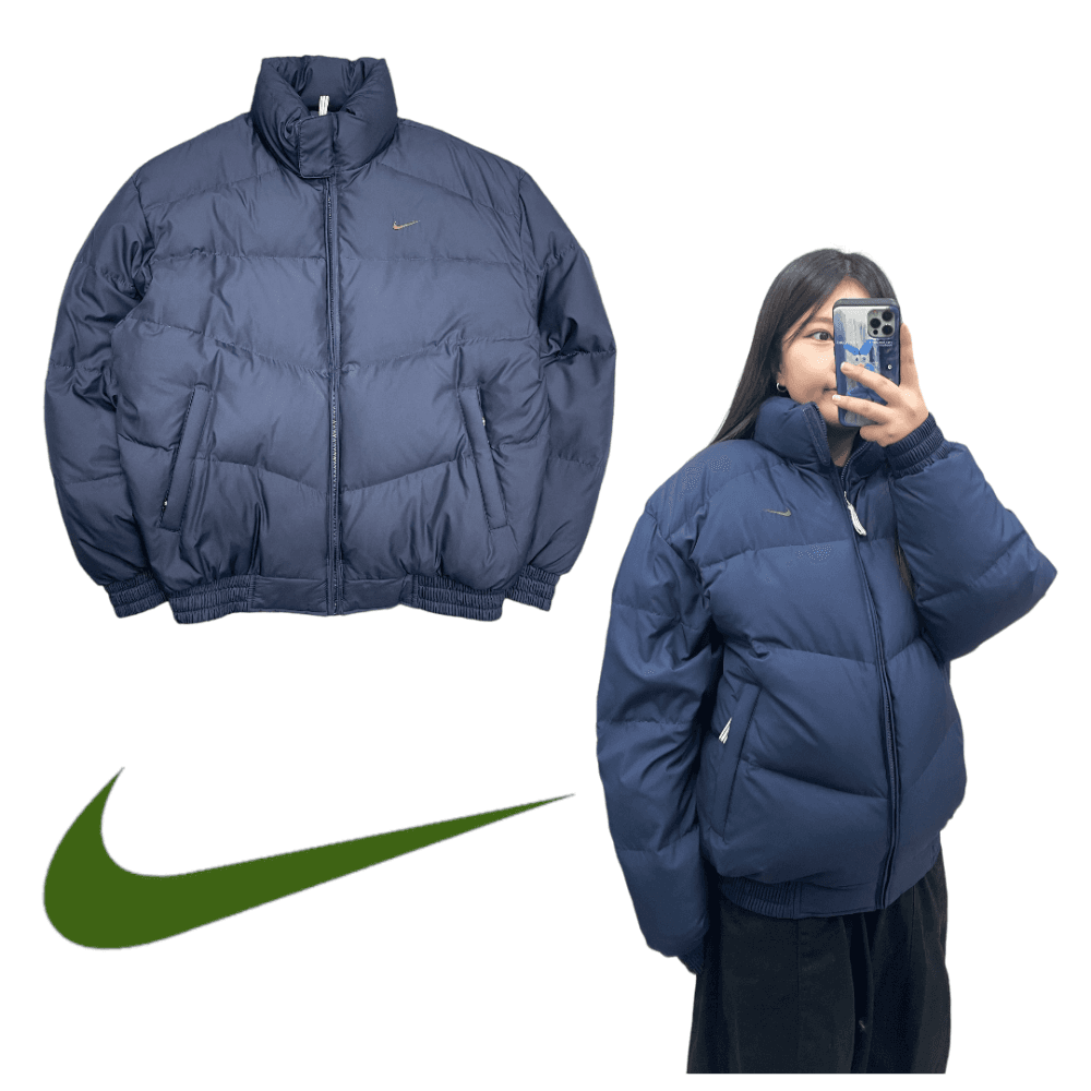 나이키 뉴챔프 네이비 숏패딩
