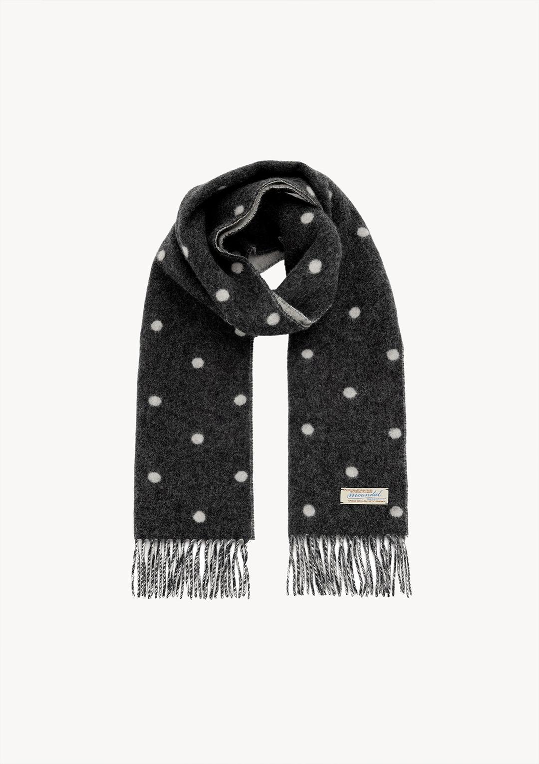 Cashmere Dot Muffler in Charcoal