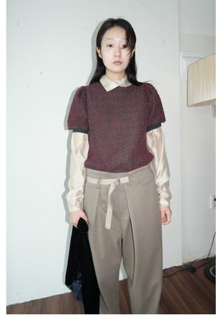 boucle mixed half top (2colors)