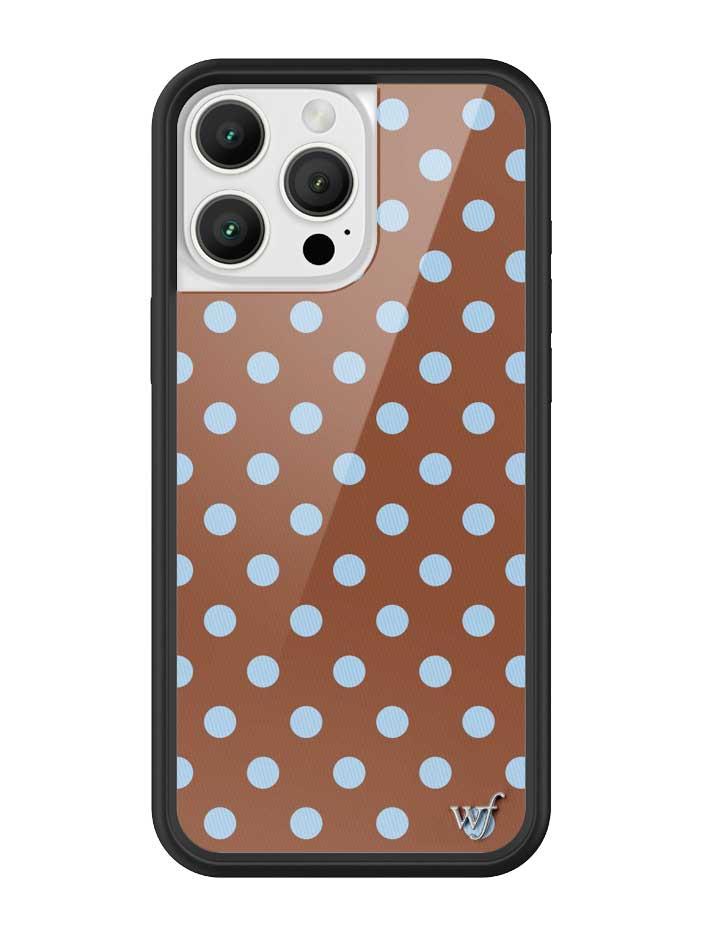 Wildflower Polka Dot iPhone case | Brown and Blue