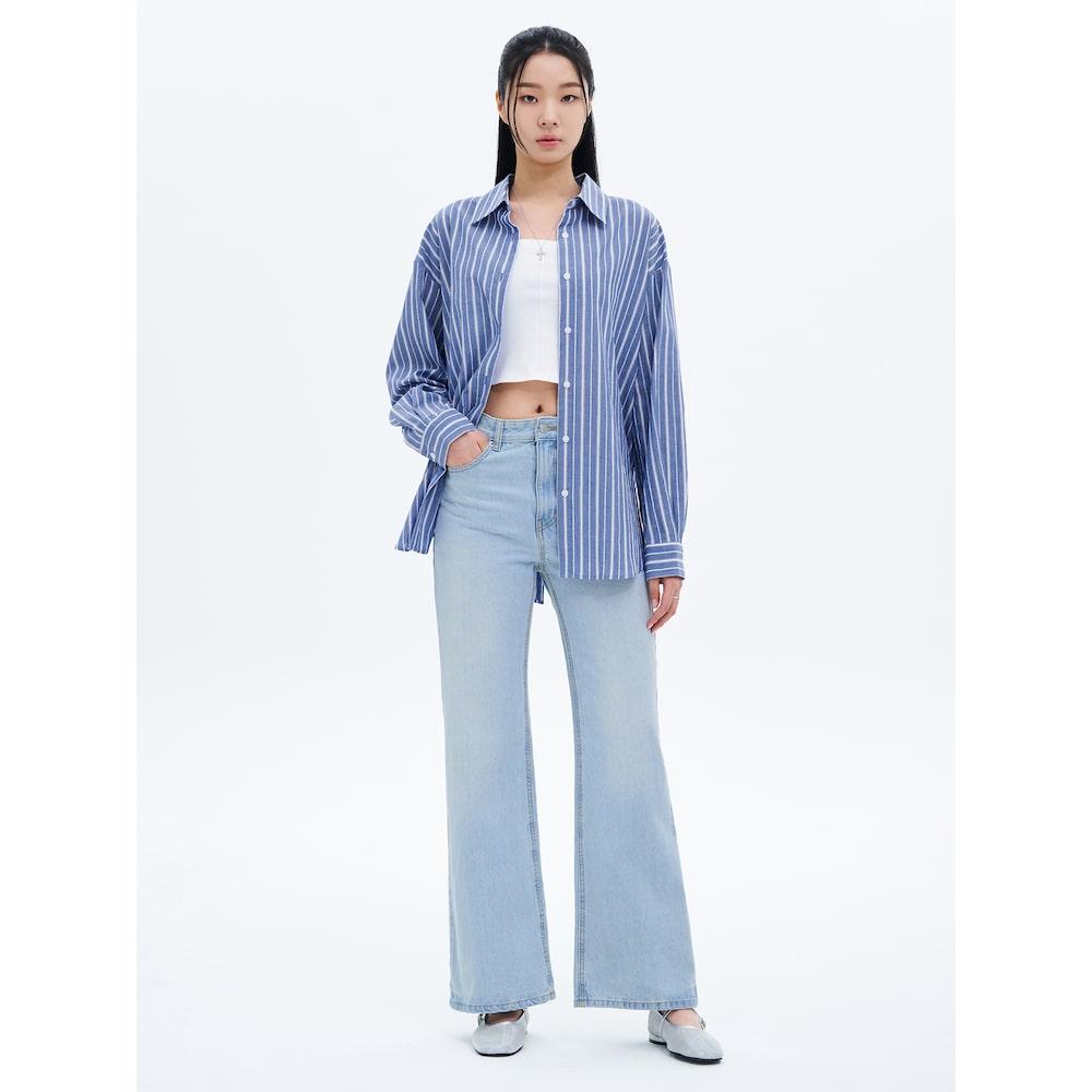 에잇세컨즈 강워싱 롱부츠컷 경량데님  스카이 블루 (355321LP2Q)