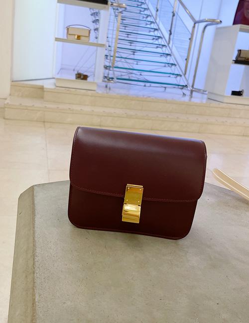 셀린 클래식 박스백(버건디/틴)