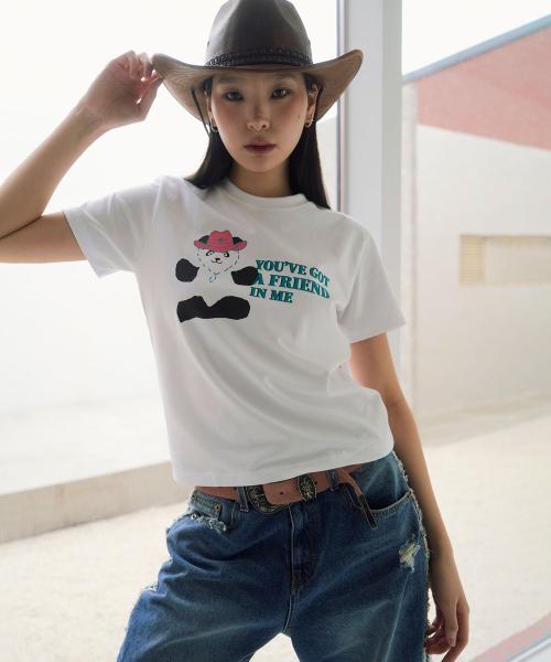COWBOY PANDA T-SHIRT / white