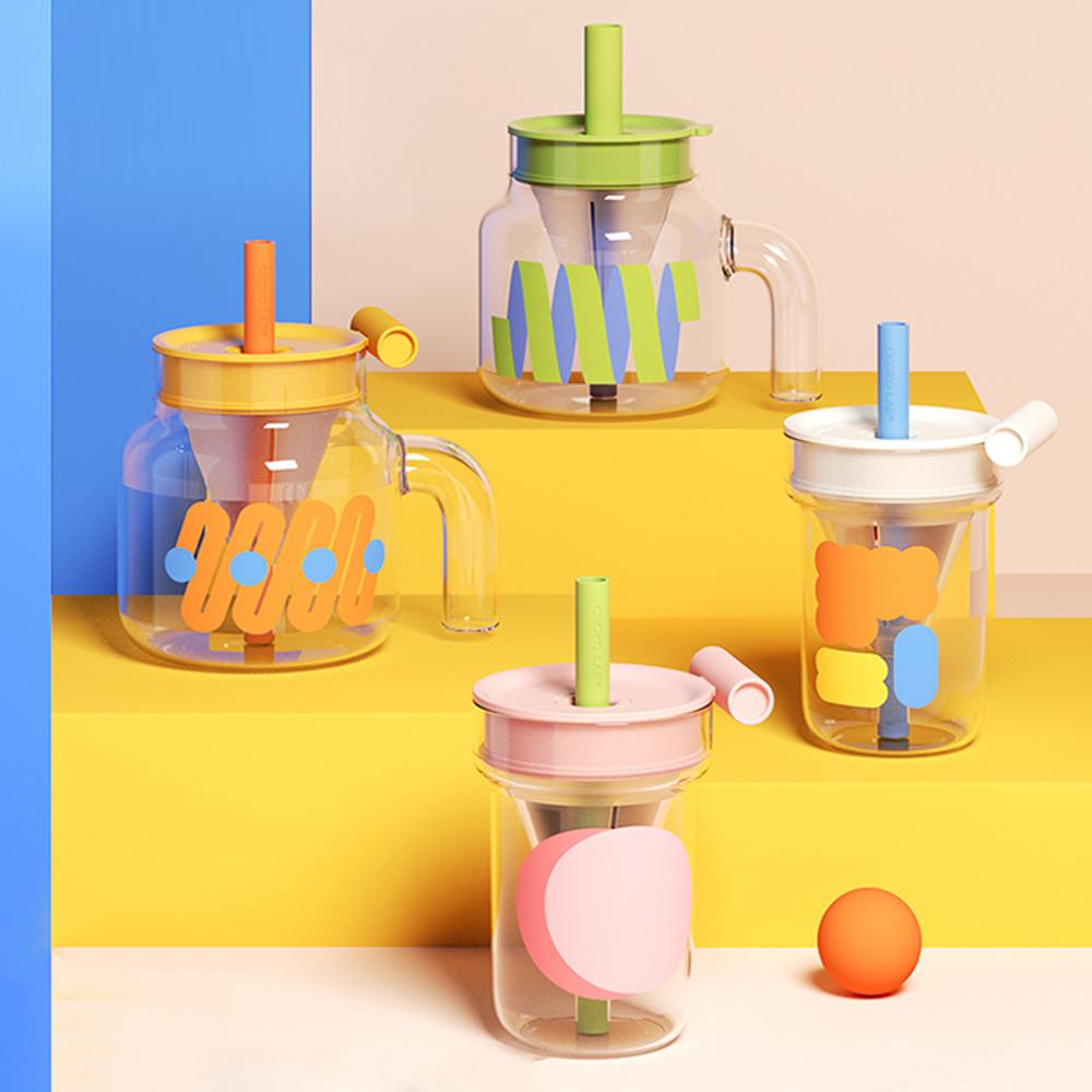 귀여운 빨대 텀블러 내열유리 차망텀블러 560ml 1150ml