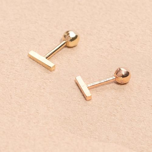 14K 금 피어싱 민자 일자 아웃컨츠 귓바퀴 스틱 바 귀걸이 화이트