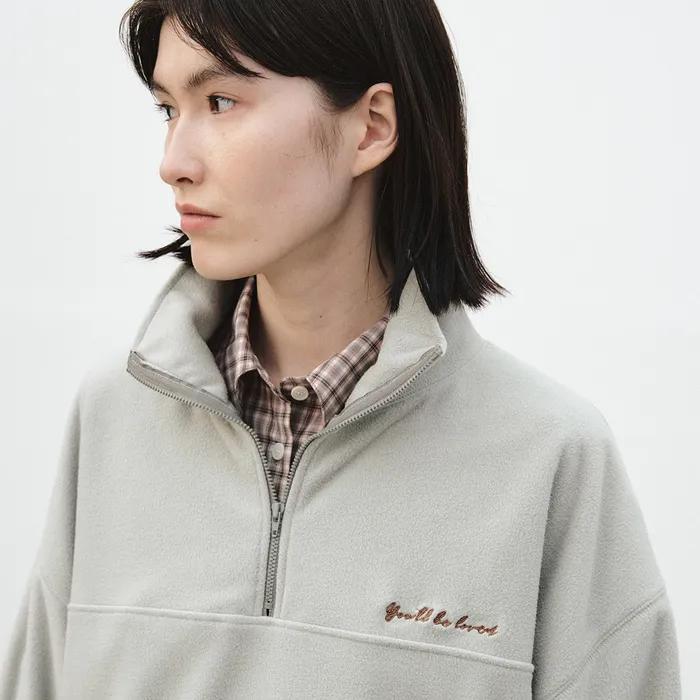 becky fleece zip up - calm mint