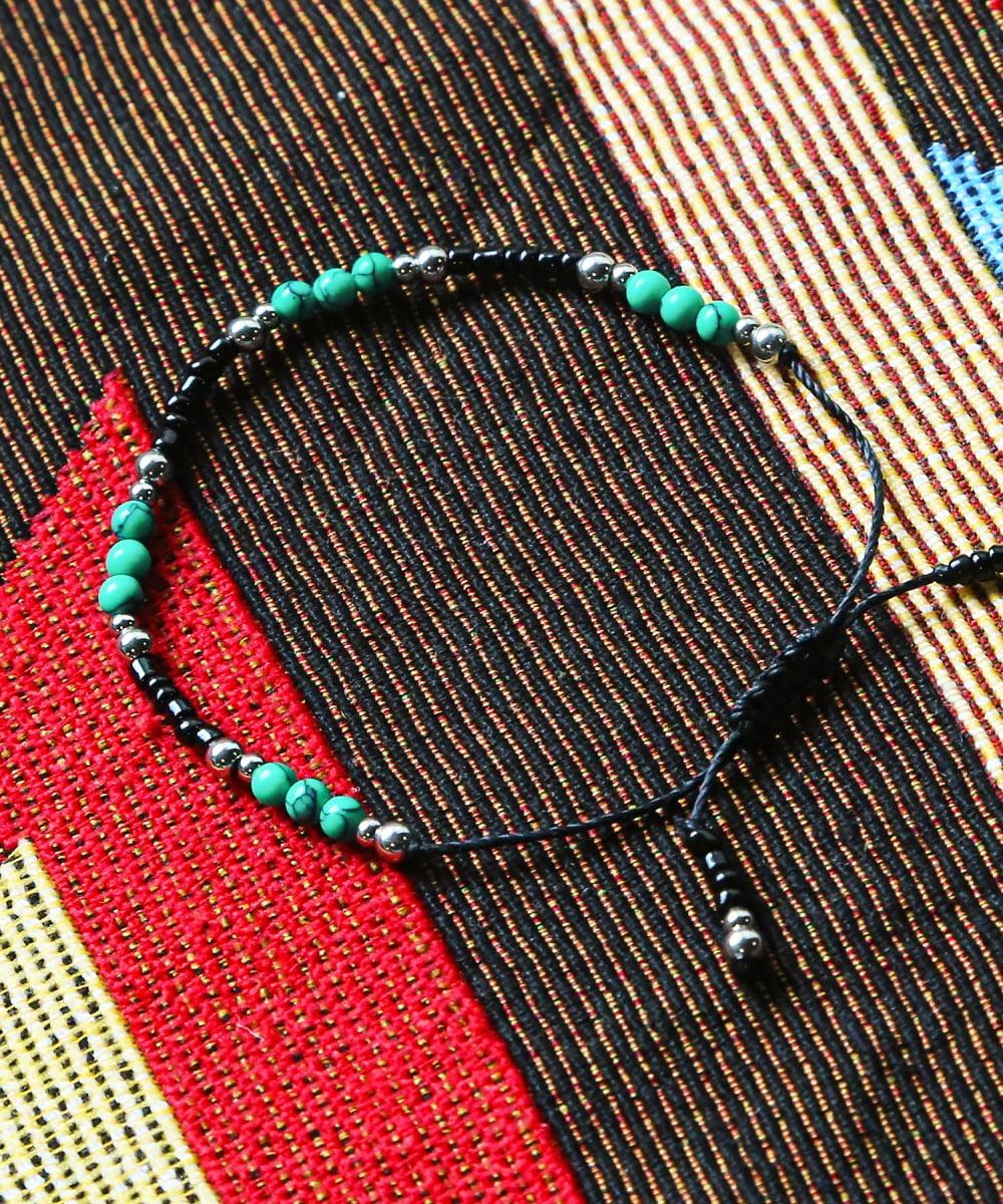 black & green turquoise beads bracelet