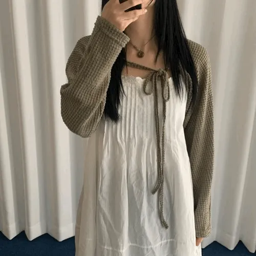 [당일출고!] 코코 와플 볼레로 가디건 (4color)  y2k 모리걸 빈티지